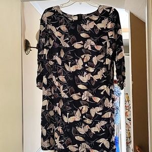 Old navy blue dress with birds zipper in back size M